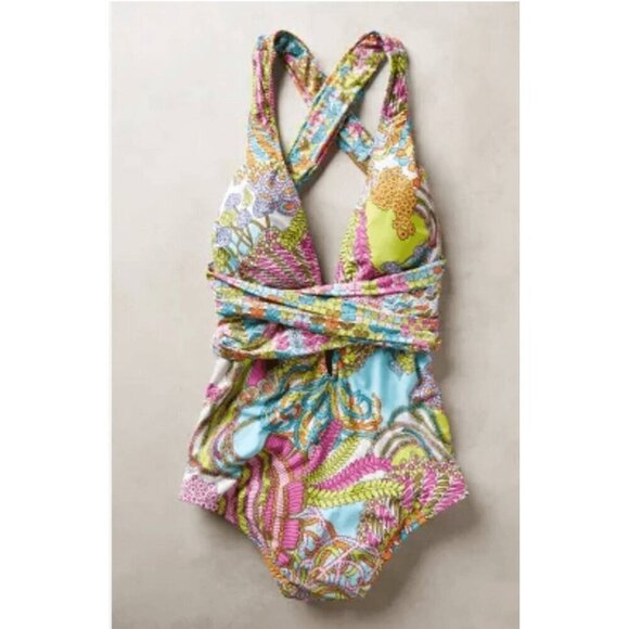 Trina Turk Women's Coral Reef Anthropologie Online Exclusive Swimsuit 6 - Picture 9 of 9